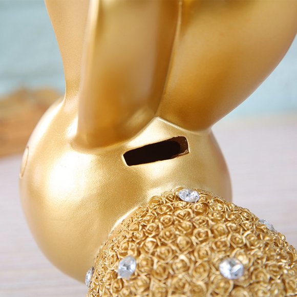 Cabinet Craft Home Synthetic Resin Golden Rabbit - Picture 4 of 5